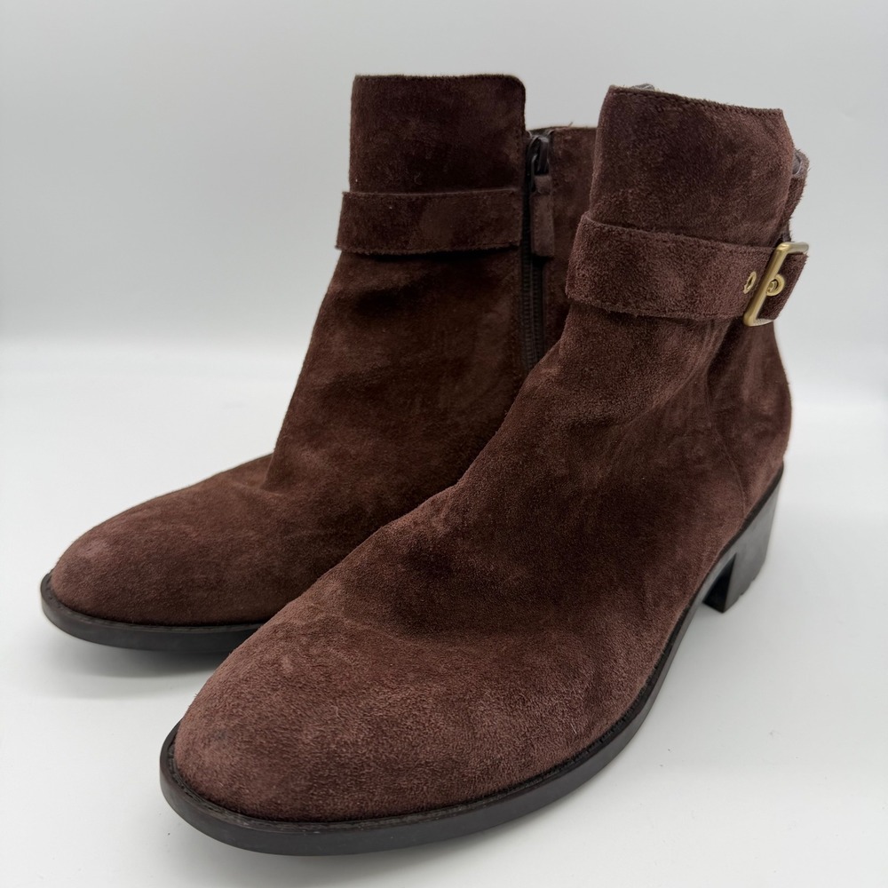 Cole Haan Grand OS Womens 9B Brown Suede Waterproof Ankle Boots D42386
